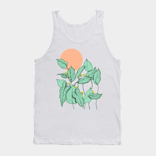 Vertical leaves and sunset Tank Top